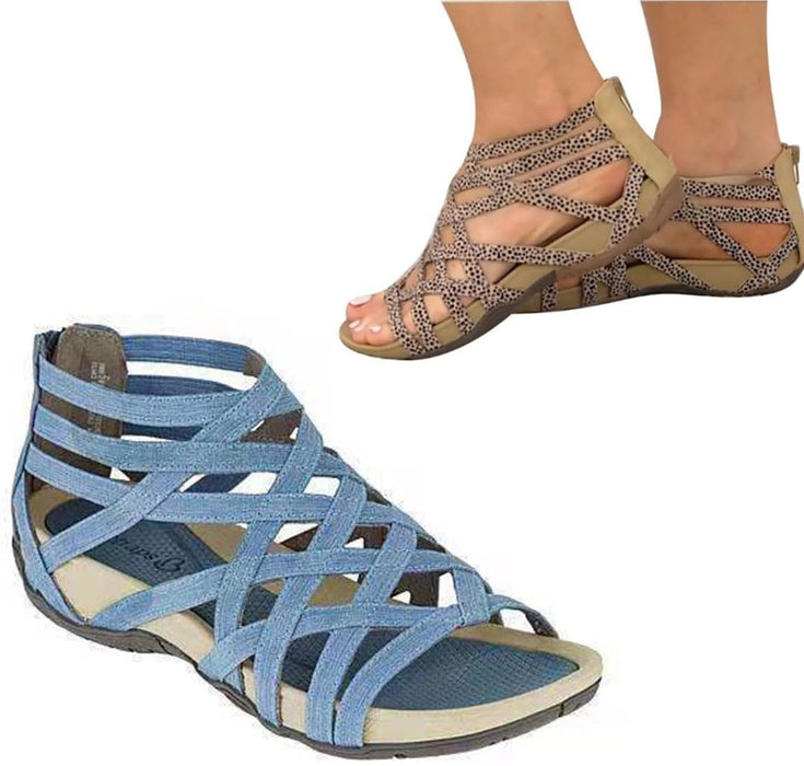 Claudia Round Toe Hollow Roman Gladiator Sandals
