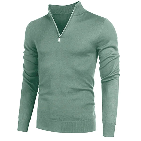 Men's Cashmere Style Zipper Basic Sweater (Polyester)