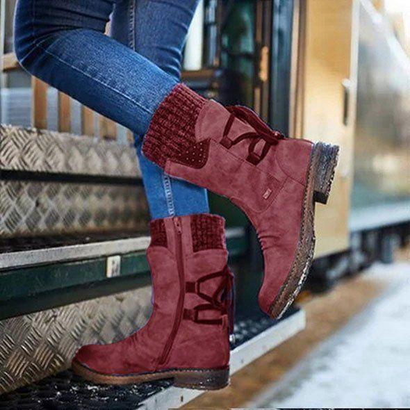Women’s Winter Warm Back Lace Up Snow Boot | Best Snow Boots