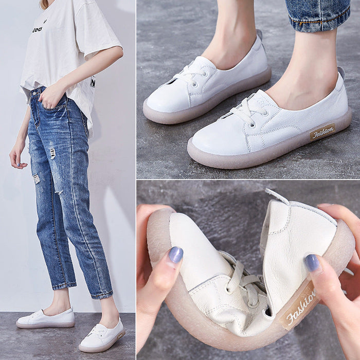 Silvia Sequins Design Casual Lace-Up Flat Sneakers!