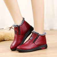 Women's Waterproof Non-slip Cotton Leather Boots