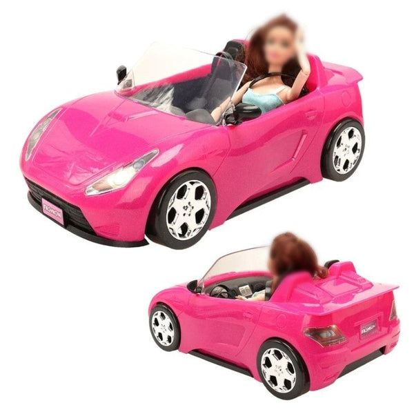 Rosa Sportwagen, 61-teiliges Spielset (Puppen nicht enthalten)