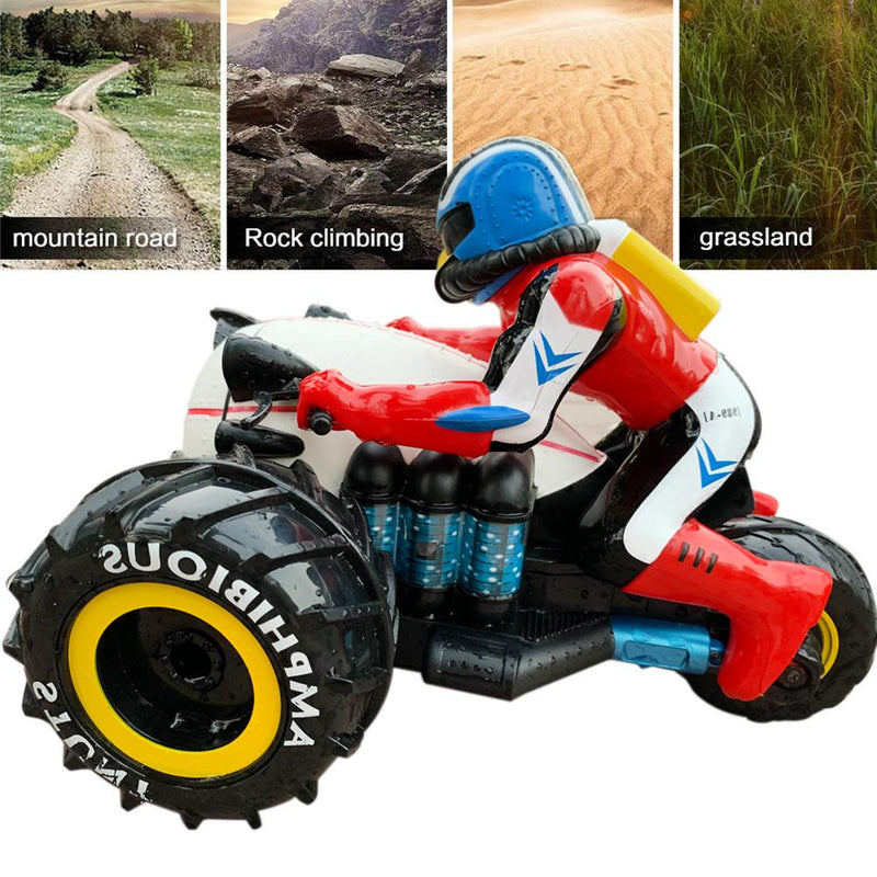 2,4 GHz RC Auto Dirt Bike Amphibien Motorrad Stunt Racing Fahrzeug Modell Für Kinder Geschenk