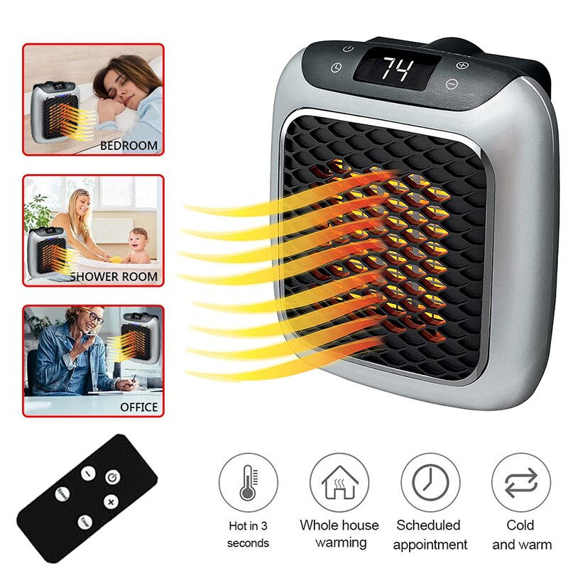 Wall Electric Heater Remote Mini Fan Heater