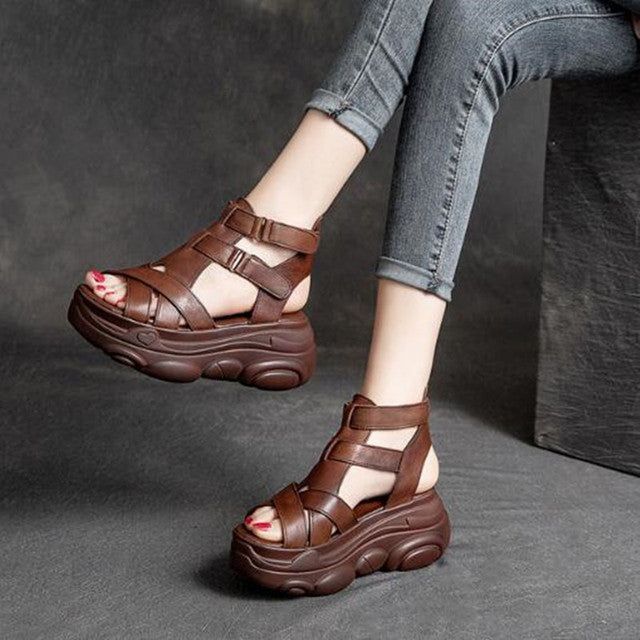 Mariella Mid Heel Wedge Sandals