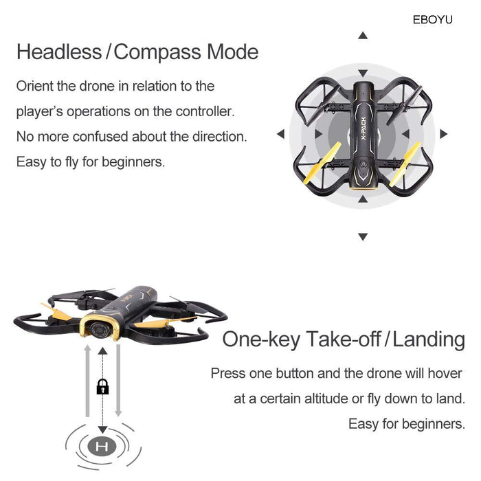 RC Quadcopter Drone - Headless RC Foldable Drone