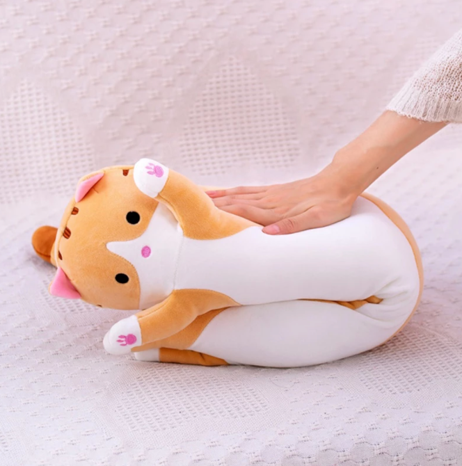Kawaii Snuggle Plush Cat Long Pillow