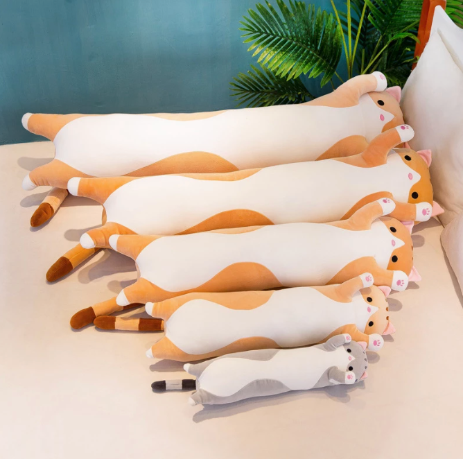 Kawaii Snuggle Plush Cat Long Pillow