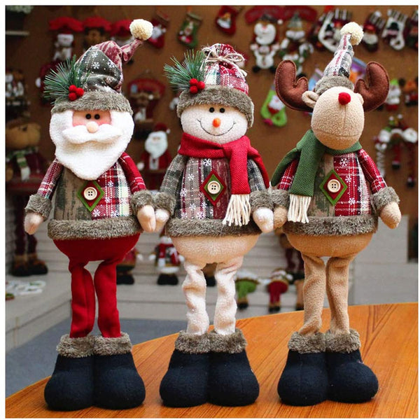 Süße stehende Weihnachtspuppe mit langen Beinen, 19 x 7 Zoll (3 Stück)