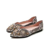 Aureliana Elegante flache Schuhe mit Strass-Blumen 