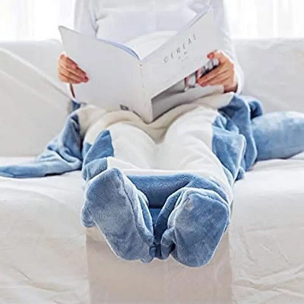 Shark Fleece Hooded Blanket (Size M-2XL)