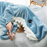 Shark Fleece Hooded Blanket (Size M-2XL)