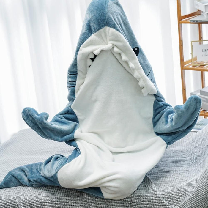 Shark Fleece Hooded Blanket (Size M-2XL)