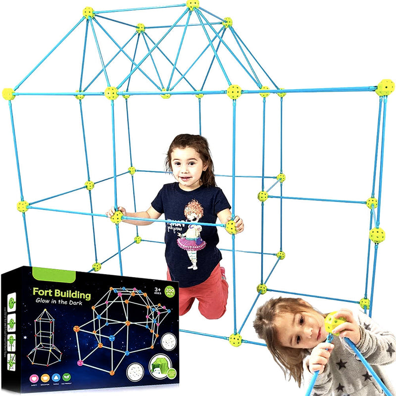154 PCS Fort Building Kit Glow in The Dark For Kids Building