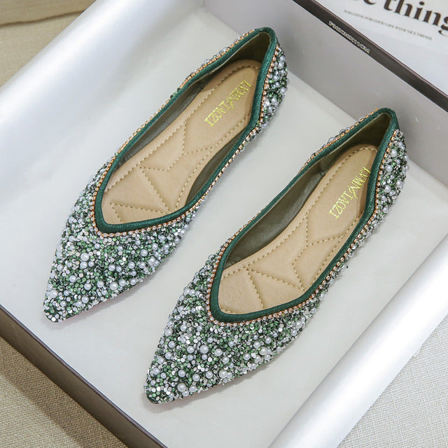 Tauria Rhinestone Flat Bling Diamonds Bridal Shoes