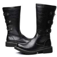 Urban Biker Buckle Boots Lace-Up