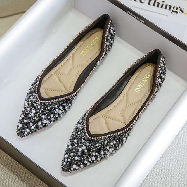 Tauria Rhinestone Flat Bling Diamonds Bridal Shoes