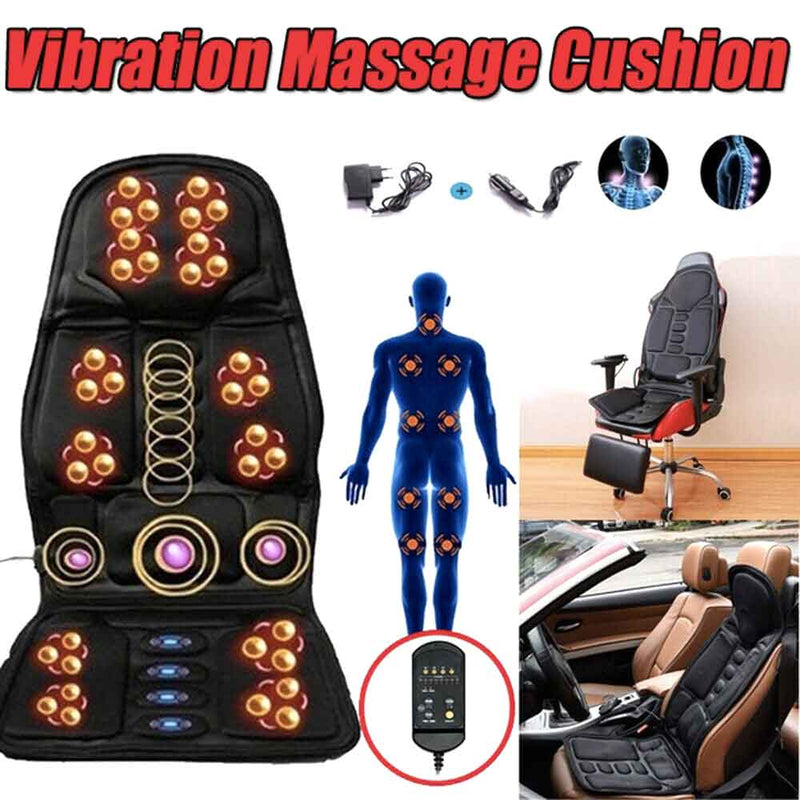 8 Mode Massage Chair Pad With Heated Back Neck Cushion For Car & Home