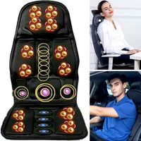 8 Mode Massage Chair Pad With Heated Back Neck Cushion For Car & Home