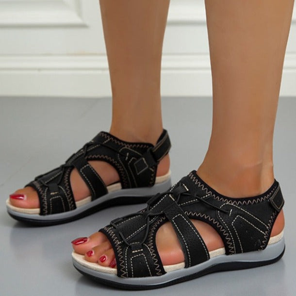 Calliope Damen-Sandalen mit einfarbigen, ausgehöhlten Sandalen 
