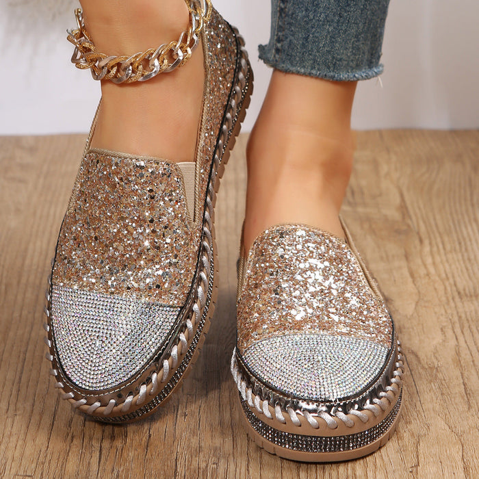 Gianna Rhinestone Casual Women's Thick Loafers