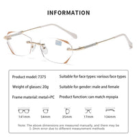 Randlose Presbyopie-Brille mit Diamanten für Damen mit Anti-Blaulicht