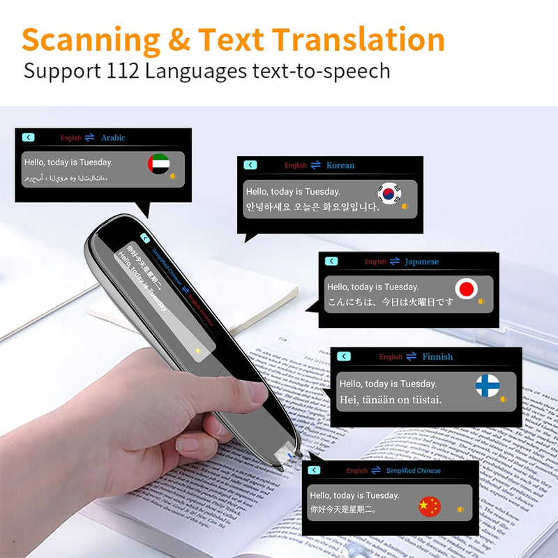 Intelligenter Sprachscan-Übersetzer und Lesestift für 112 Sprachen