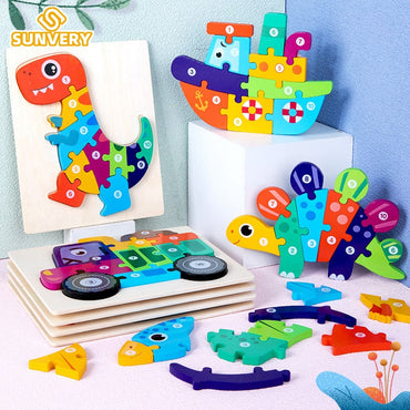 Montessori Wooden Puzzle Early Learning Educational Toys