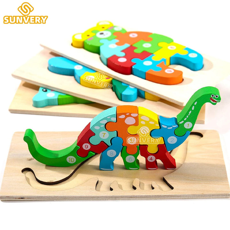 Educational Wooden Puzzles for Kids - Montessori Toys For Toddler