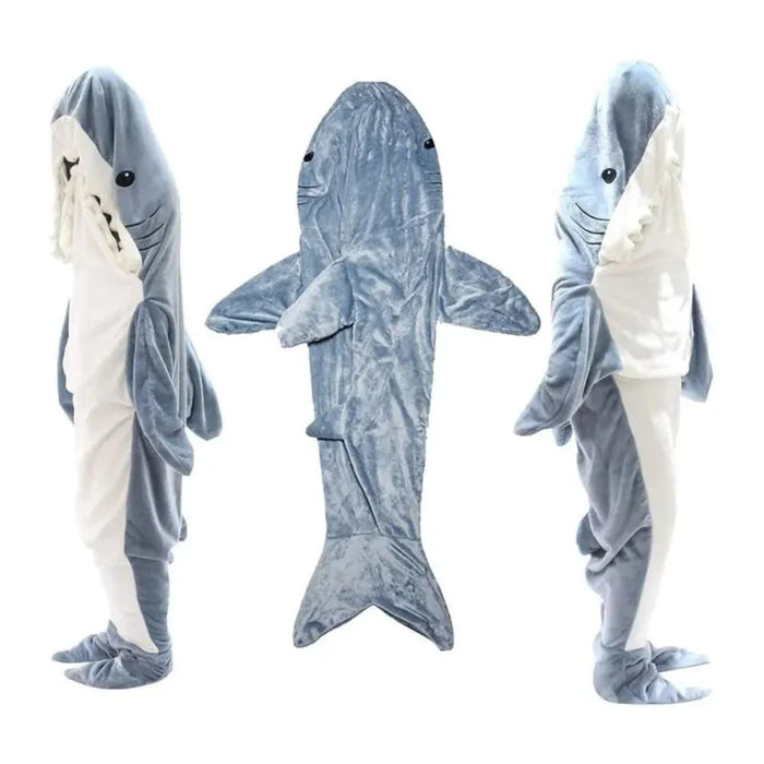 Shark Fleece Hooded Blanket (Size M-2XL)