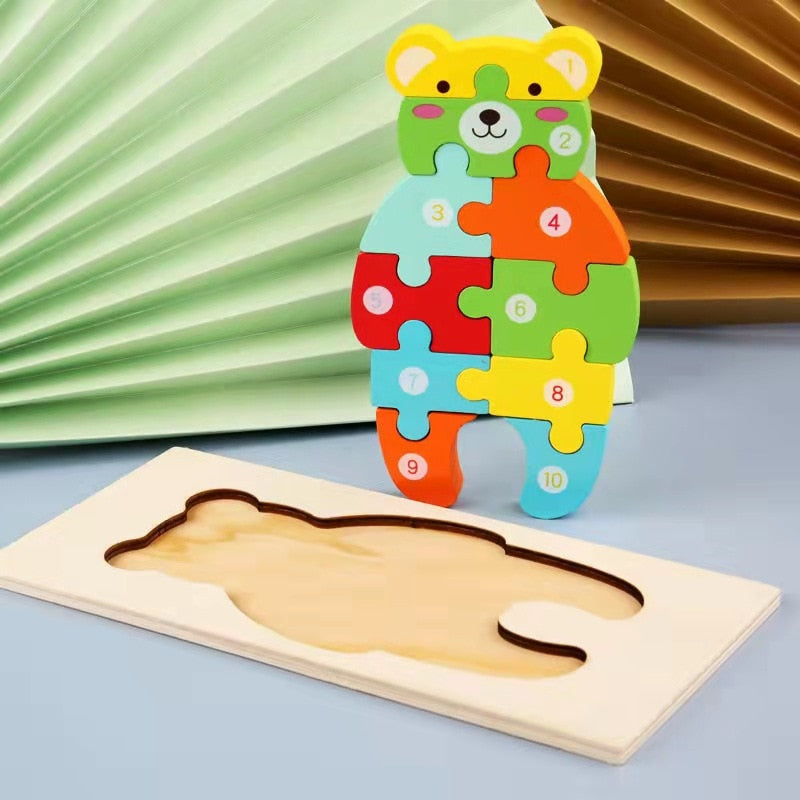 Pädagogische Holzpuzzles für Kinder – Montessori-Spielzeug für Kleinkinder