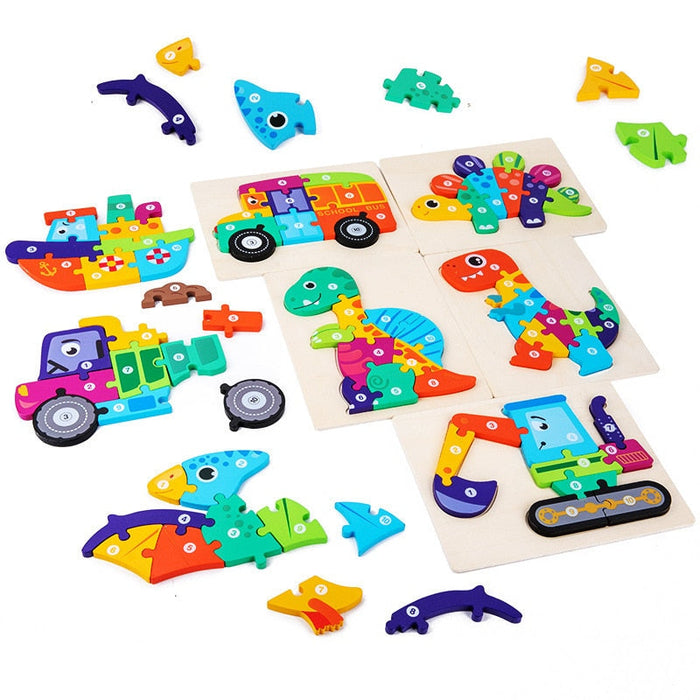 Montessori Wooden Puzzle Early Learning Educational Toys