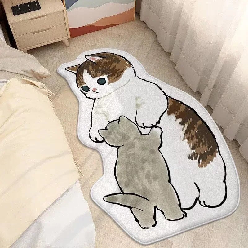 Rutschfester Teppich mit Kawaii-Katze 
