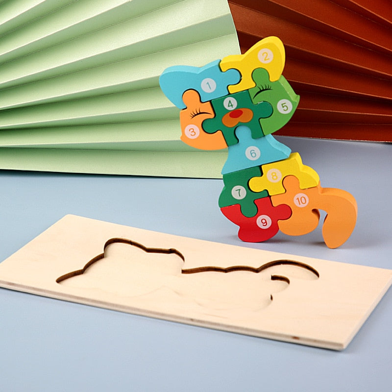 Pädagogische Holzpuzzles für Kinder – Montessori-Spielzeug für Kleinkinder