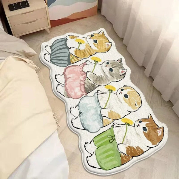 Rutschfester Teppich mit Kawaii-Katze 