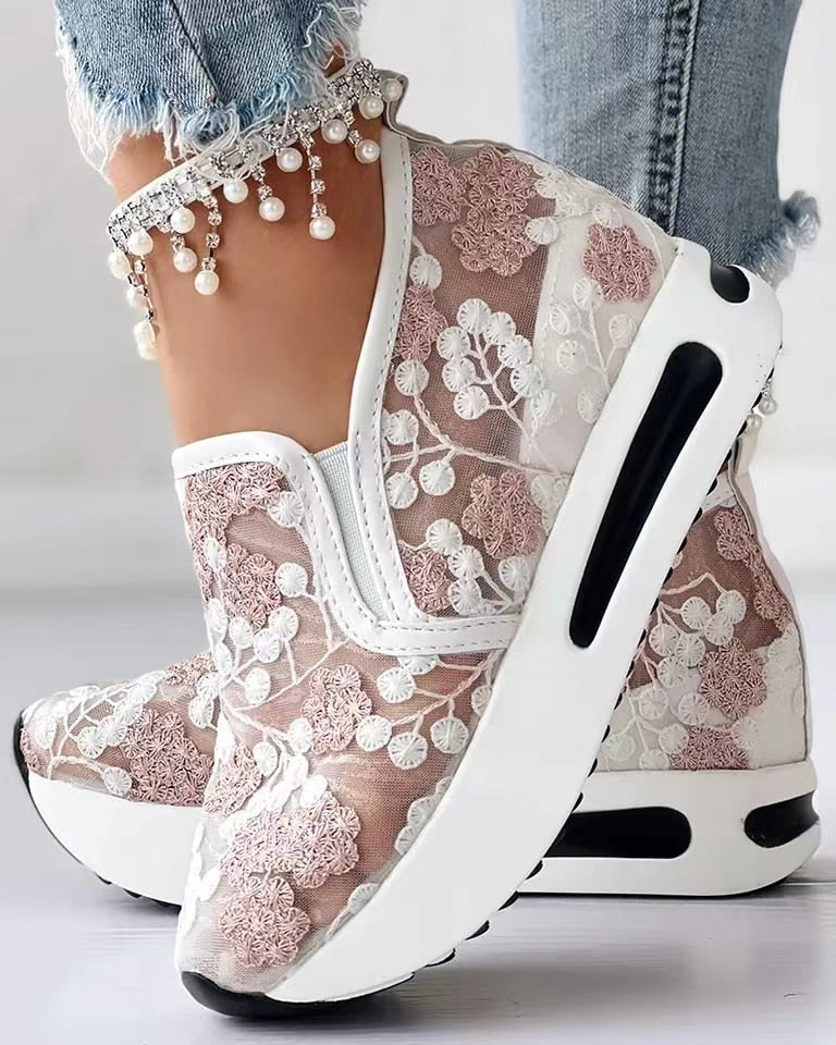 Esmeralda Sneakers mit Blumen-Absatz für Damen