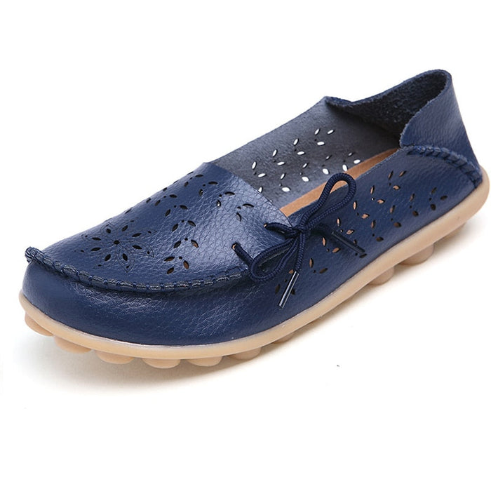 Gratia Leather Feather Loafers Flats