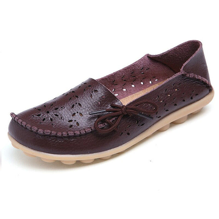 Gratia Leather Feather Loafers Flats