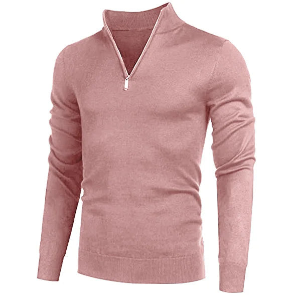 Basic-Pullover im Kaschmir-Stil für Herren mit Reißverschluss (Polyester) 