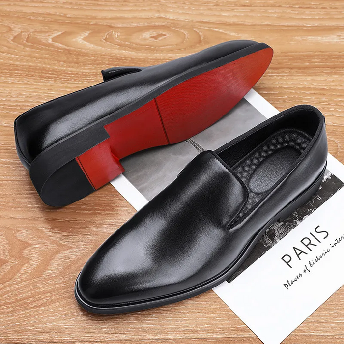 Men's Vintage Leather Dress Shoes Red Bottom Shoes