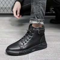 Italienische High-Top-Lederstiefel aus Martin-Leder