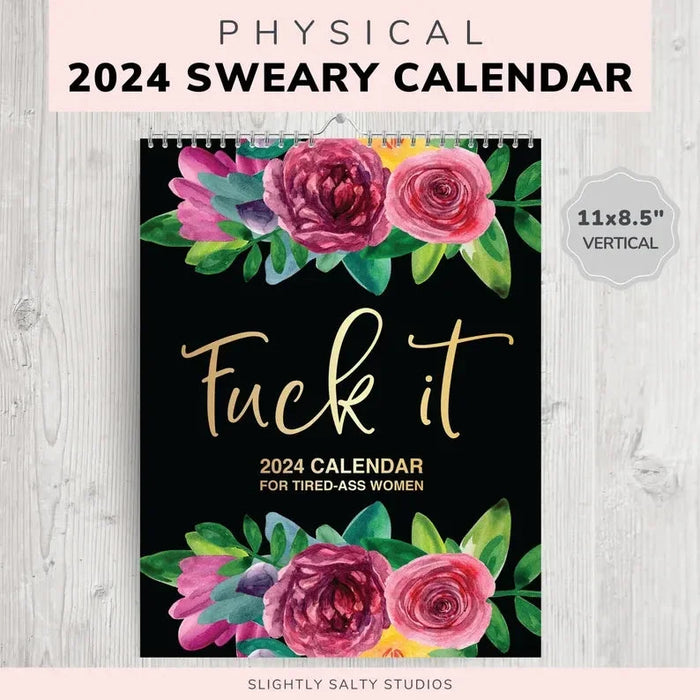 2024 Wall Calendar for Angry Women, Fu-k It Sweary Calendar Planner
