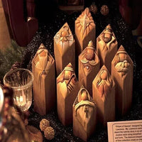 9pcs Heaven Nativity Tree Pillar Statues