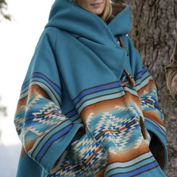 Yellowstone Beth Dutton Blue Hooded Kelly Reilly Wool Blend Coat