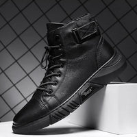 Italienische High-Top-Lederstiefel aus Martin-Leder