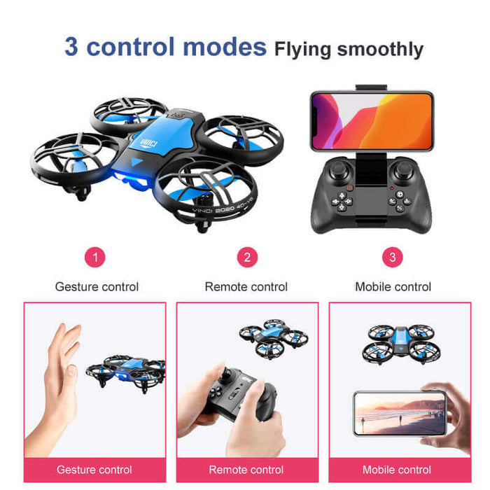 Drone with Camera for Beginners | Gesture and Mobile Control Flying RC Quadcopter