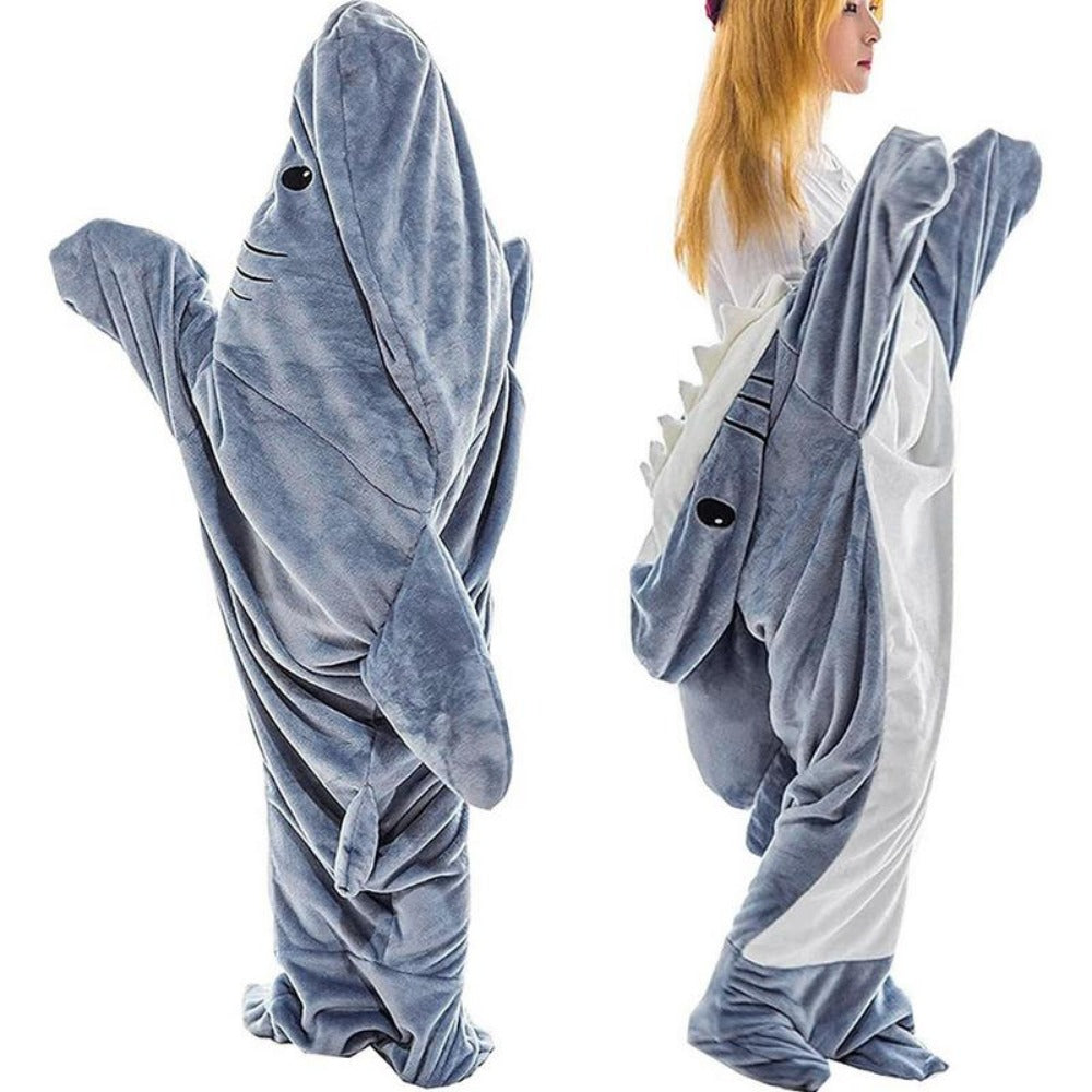 Shark Fleece Hooded Blanket (Size M-2XL)