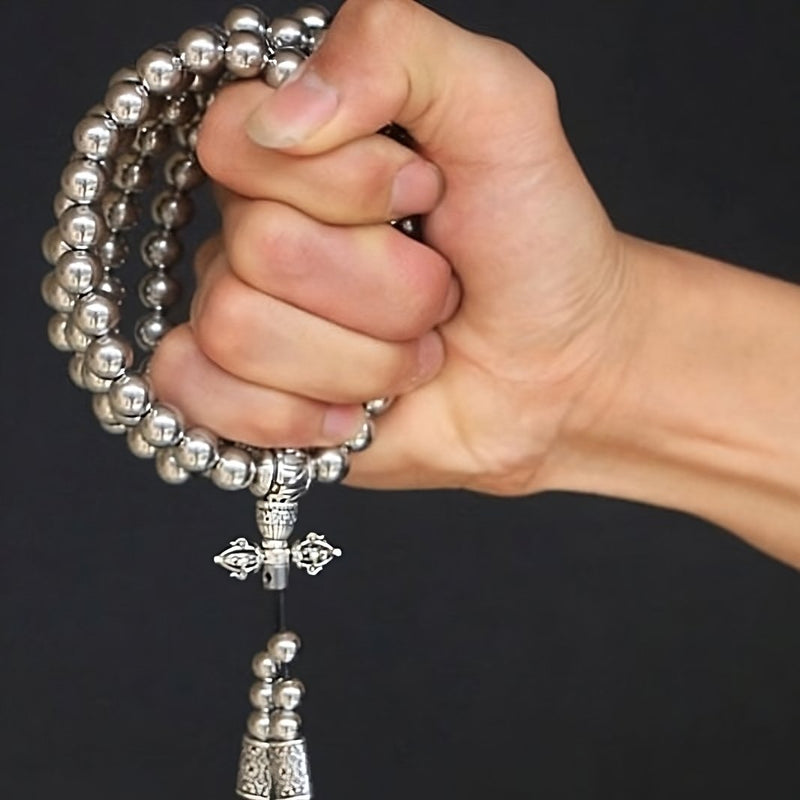 Self Defense Metal Buddha Bead Necklace Whip