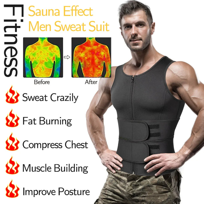 Vibiana Men's Body Shaper Waist Trainer Sauna Suit Sweat Vest