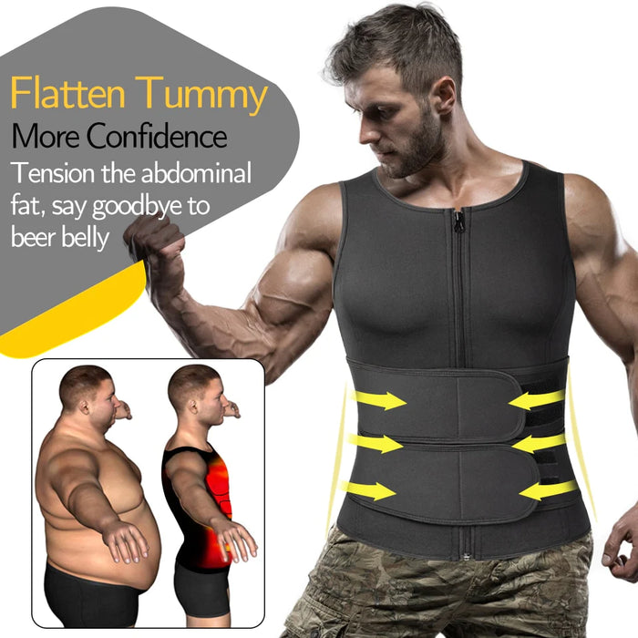 Vibiana Men's Body Shaper Waist Trainer Sauna Suit Sweat Vest